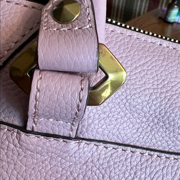 Blush Pink orYANY Women's leather Sarah Handbag Beautiful whipstitch detail EUC - Picture 11 of 16